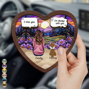 I Miss You Memorial Dog Cat - Personalized Custom Shaped Car Visor Clip