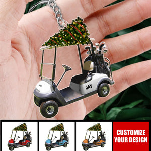 Riding Golf Personalized Keychain, Gifts For Golfer