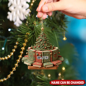 Personalized Bookish Christmas Book Tree Ornament - Gift for Librarian or Reader