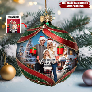 Custom Photo Family Makes Joyful Memories - Personalized Acrylic Flat Ornament