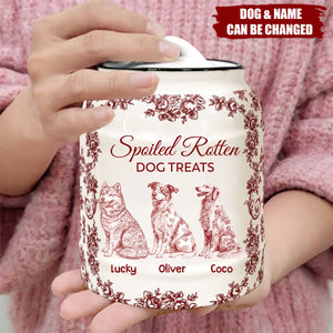 Spoiled Rotten Dog Treats Floral Toile De Jouy Chinoiserie - Personalized Cookie Jar