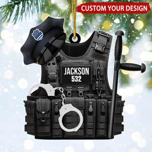 Bulletproof Police Vest Personalized Ornament, Police Xmas Gift