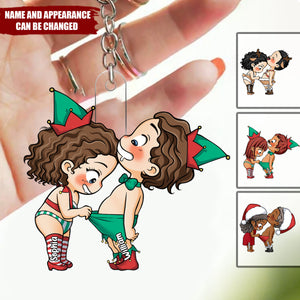 Funny Couple Christmas Gift - Personalized Acrylic Keychain
