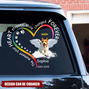 Custom Dog Photo, The Moment Your Heart Stopped - Personalized Decal, Memorial Gift