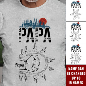 Papa The Man The Myth The Legend The Hero - Personalized Shirt