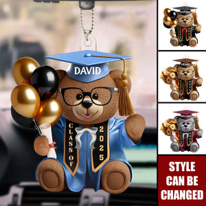 Graduation Bear - Personalized Acrylic Car Hanger Ornament