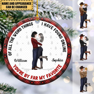 Personalized Couple Cowboy And Cowgirl Ceramic Ornament