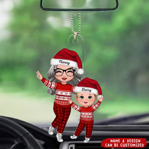 Happy Doll Grandma & Grandkid - Personalized Acrylic Ornament