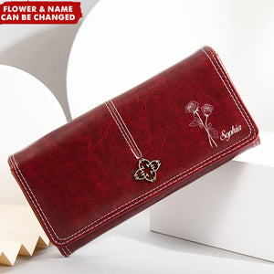 Flower Snap Multi-Card Slots Personalized Birthday Flower Clutch Bag Wallet
