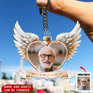 Forever In My Heart Memorial - Personalized Acrylic Photo Keychain