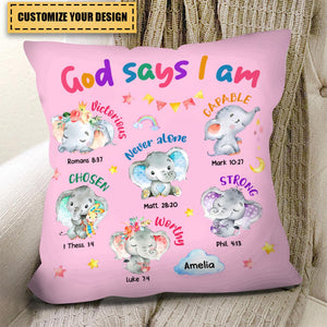 Gift For Granddaughter Elephant Gods Says I Am Pillow