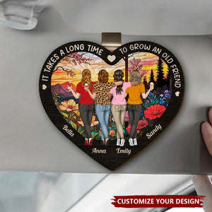 Bestie Old Friends Take Time To Grow - Personalized Custom Car Visor Clip