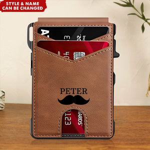 RFID Blocking Bifold with Pop-Up Card Case Personalized AirTag Wallet
