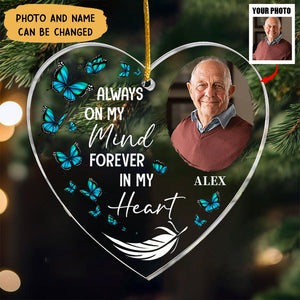(Photo Inserted) Always On My Mind - Personalized Custom Shaped Acrylic Christmas Ornament