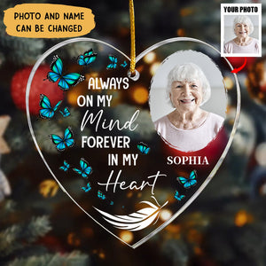 (Photo Inserted) Always On My Mind - Personalized Custom Shaped Acrylic Christmas Ornament