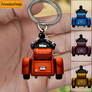 Biker Man Back Riding Motorcycle, Personalized Acrylic Keychain, Gift For Biker, Motorcycle Lovers