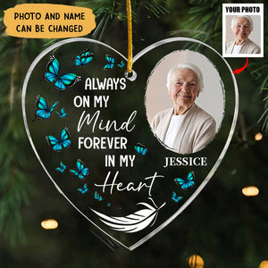 (Photo Inserted) Always On My Mind - Personalized Custom Shaped Acrylic Christmas Ornament