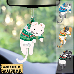 Hanging Cats - Personalized Car Ornament