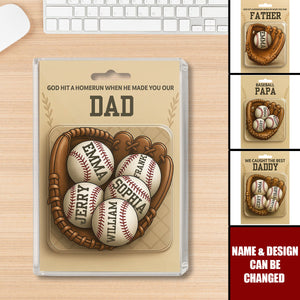 Baseball Dad - Acrylic Block Plaque - Father's Day Gift for Dad, Family Member