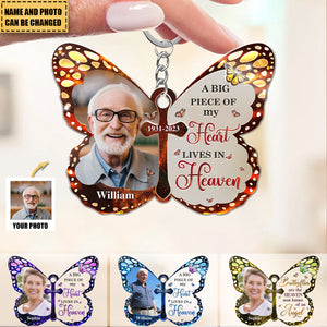 I Am Always With You Butterfly Shape Upload Photo Personalized Keychain