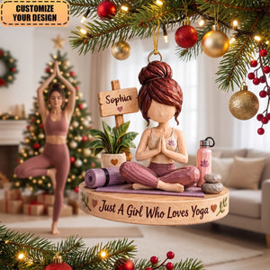 Personalized Yoga Girl Ornament – Christmas Gift For Yoga Lovers, Yoga & Meditation Gift