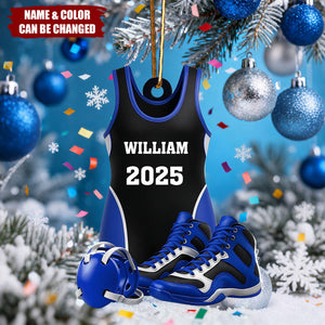 Personalized Wrestling Ornamen Acrylic Shoes & Headgear, Xmas Tree Decor