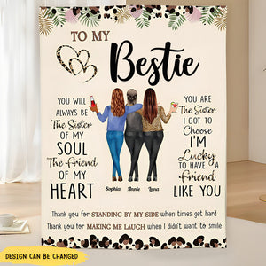 Thank You For Standing By My Side Friendship - Personalized Blanket