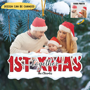 First Christmas Together - Personalized Custom Photo Mica Ornament - Christmas Gift For Family, Family Members