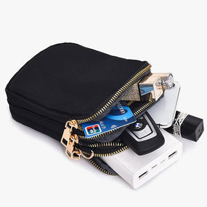 Birth Flower Shoulder Backpack Wallet With Headphone Hole Personalized Phone Crossbody Bag