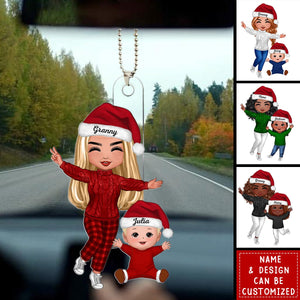 Happy Doll Grandma & Grandkid - Personalized Acrylic Ornament