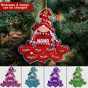 Colorful Christmas Dwarf Grandma Mom Sweet Heart Kids Personalized Ornament