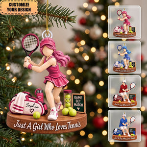 Custom Just A Girl/Boy Who Loves Tennis Acrylic Ornament