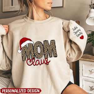 Mimi Claus Personalized 2D Sweatshirt Sleeve Custom Gift For Grandma Mom