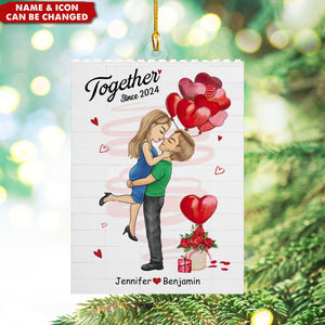 I Love You Forever - Couple Personalized Acrylic Ornament - Gift For Husband Wife, Anniversary