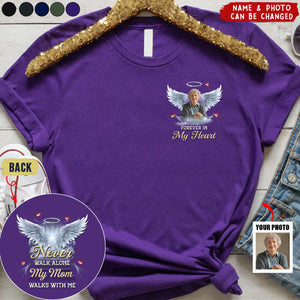 Custom Photo Never Walk Alone - Memorial Personalized Back And Front Printed Unisex T-Shirt