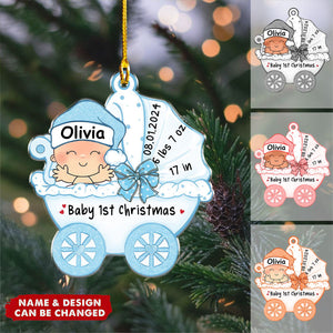 Baby Stroller Baby First Christmas - Personalized Acrylic Ornament