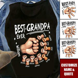 Personalized Best Dad Ever Fist Bump T-shirt Gift for Dad Grandpa
