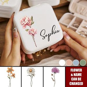Woman Birth Month Flower Personalized Jewelry Box, Birthday Gift, Mother's Day Gift For Mom, Grandma