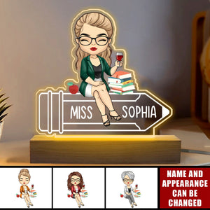 Teaching Fills My Heart - Teacher Personalized Custom Shaped 3D LED Light - Gift For Teacher