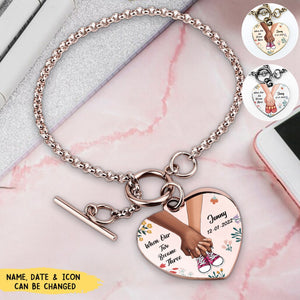When Our Two Became Three - Personalized Heart Bracelet