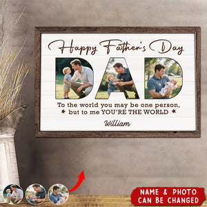 You Make Our World Complete - Family Personalized Custom Horizontal Poster - Father's Day, Gift For Dad