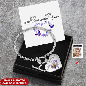 A Big Piece Of My Heart - Personalized Photo Heart Bracelet