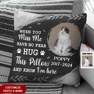 Hug This Pillow And Know I'm Here - Memorial Personalized Photo Pillow