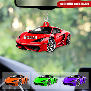 Gift For Car Lover, Personalized Colorful Car Ornament
