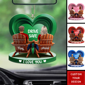 Drive Safe I Love You Couple 3D Effect Personalized Acrylic Ornament