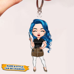 Beauty Girl - Personalized Custom Keychain - For Hairstylist, Nailtech, Makeup Artist