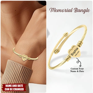 In Memory Of Custom Bracelet - Personalized Name & Date Memorial Gift