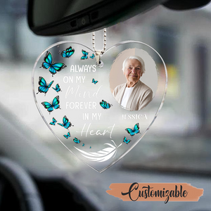 (Photo Inserted) Always On My Mind - Personalized Custom Shaped Acrylic Car Ornament