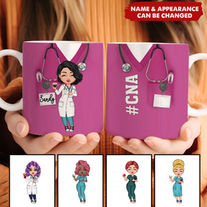 Nurse Scrub CNA RN Healthcare Worker Personalized Mug