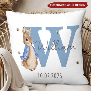 Multicolor Rabbit Bunny - Personalized Pillow, Gift for Baby Kid
